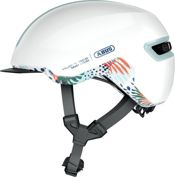 Abus HUD-Y Fahrradhelm Flower White Shiny