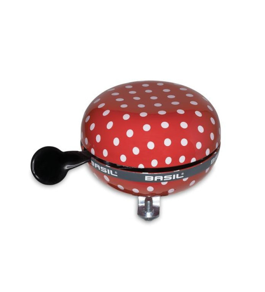 Ding-Dong Glocke Basil Polka Dot red/white dots, Metall, Ø80mm, 7x7x5cm